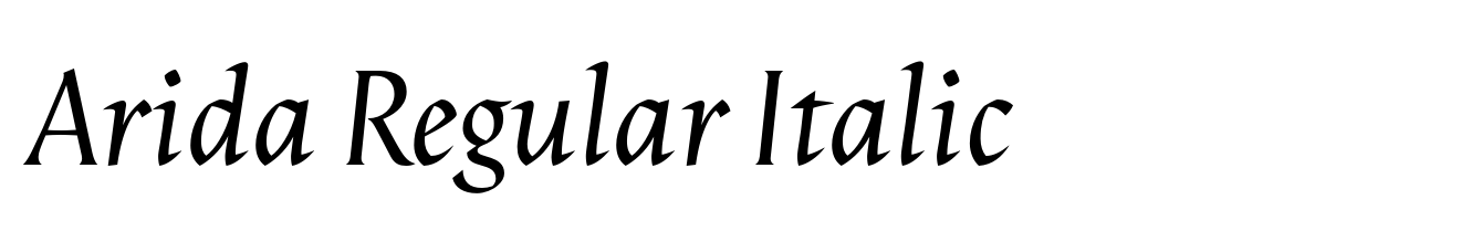 Arida Regular Italic